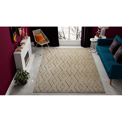 Rugs America Chanai Cadence Almondine Diamond Patterned Area Rug