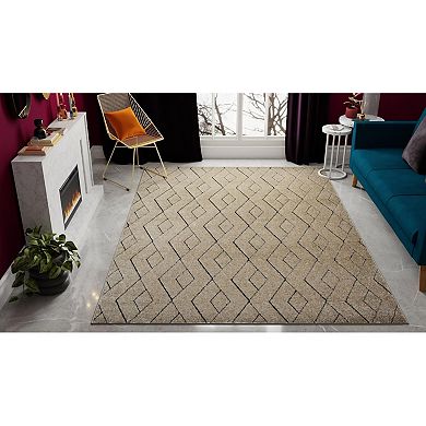 Rugs America Chanai Cadence Almondine Diamond Patterned Area Rug