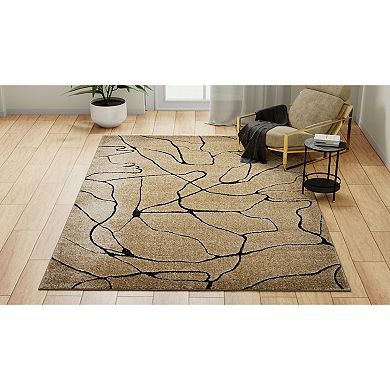Rugs America Cadence Beige Marble Linework Area Rug