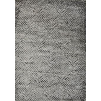 Rugs America Cadence Carbon Layered Chevron Geo Area Rug