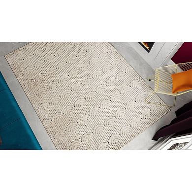 Rugs America Cadence Beach Layered Arches Area Rug
