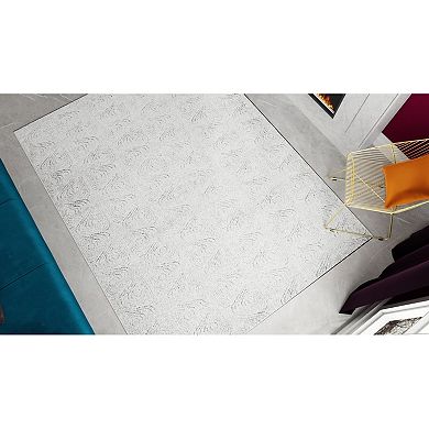 Rugs America Cadence Silverstone Wavy Geo Area Rug