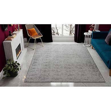 Rugs America Cadence Silverstone Wavy Geo Area Rug