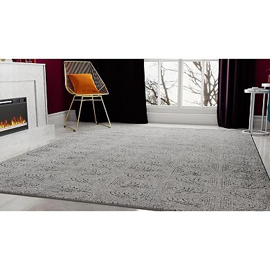 Rugs America Cadence Silverstone Wavy Geo Area Rug