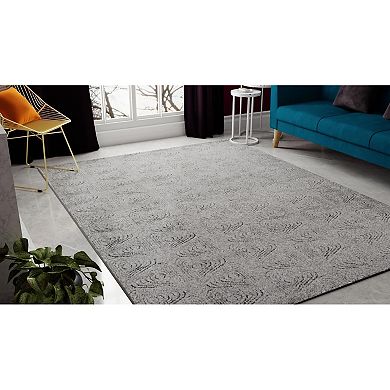 Rugs America Cadence Silverstone Wavy Geo Area Rug