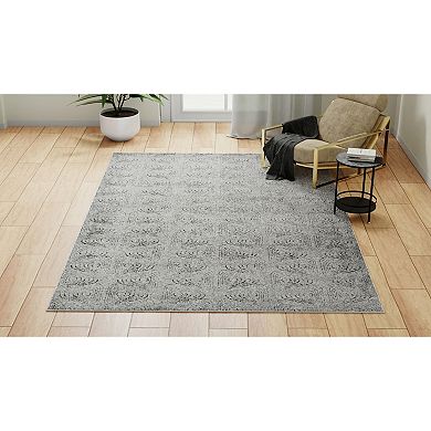 Rugs America Cadence Silverstone Wavy Geo Area Rug