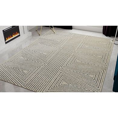 Rugs America Chanai Cadence Nestled Triangle Geo Area Rug