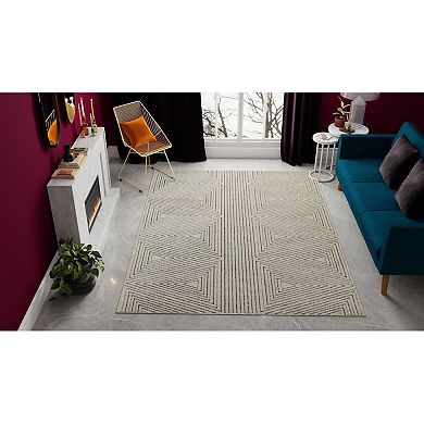Rugs America Chanai Cadence Nestled Triangle Geo Area Rug