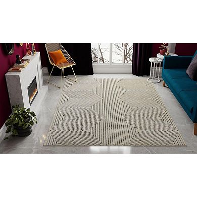 Rugs America Chanai Cadence Nestled Triangle Geo Area Rug