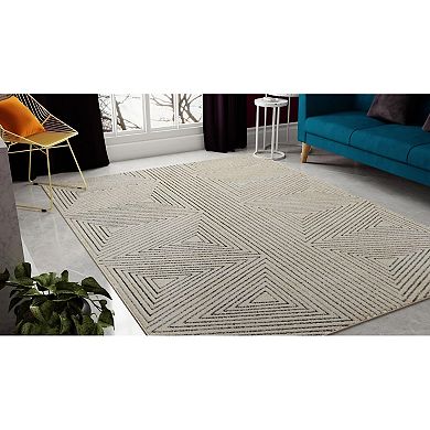 Rugs America Chanai Cadence Nestled Triangle Geo Area Rug