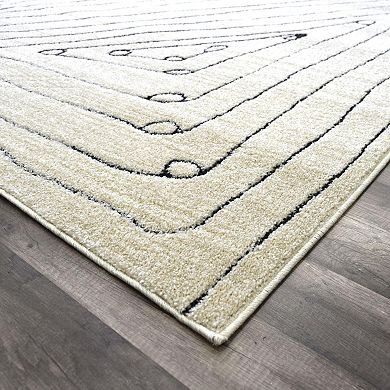 Rugs America Chanai Cadence Tan Cracked Linework Area Rug