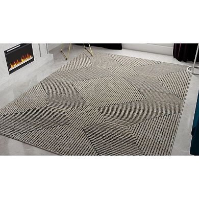 Rugs America Chanai Cadence Monorail Zig-Zag Geo Area Rug