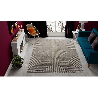 Rugs America Chanai Cadence Monorail Zig-Zag Geo Area Rug