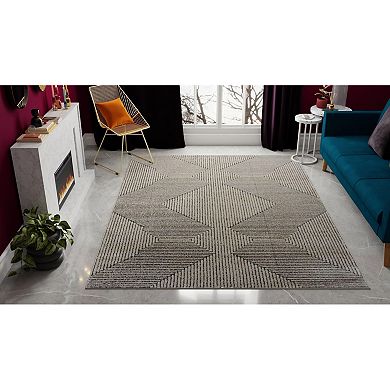 Rugs America Chanai Cadence Monorail Zig-Zag Geo Area Rug