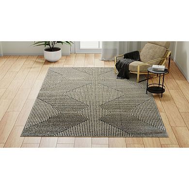 Rugs America Chanai Cadence Monorail Zig-Zag Geo Area Rug