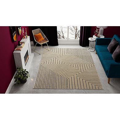 Rugs America Chanai Cadence Sawgrass Linework Geo Area Rug