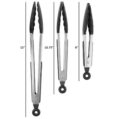 Classic Cuisine 3-pc. Stainless Steel Kitchen Tongs Set