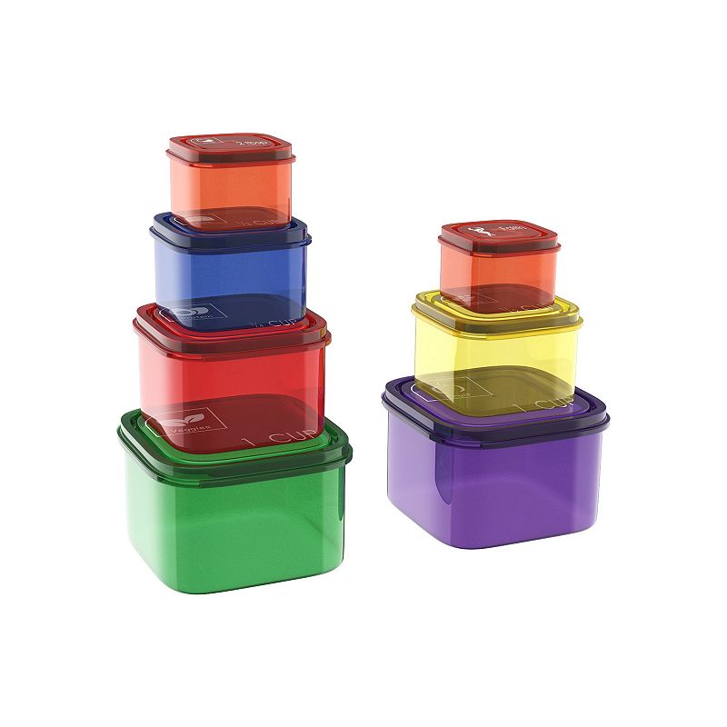 Classic Cuisine 7-pc. Color-Coded Portion Control Food Container Set, Multi