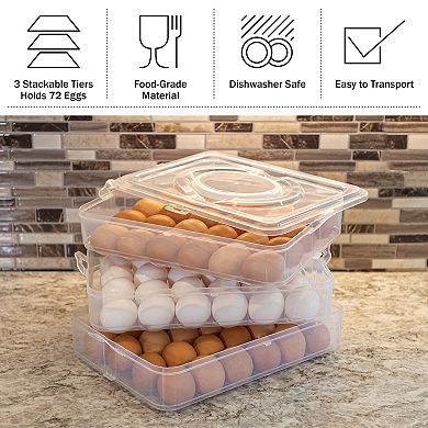 Classic Cuisine Large-Capacity Egg Refrigerator Container