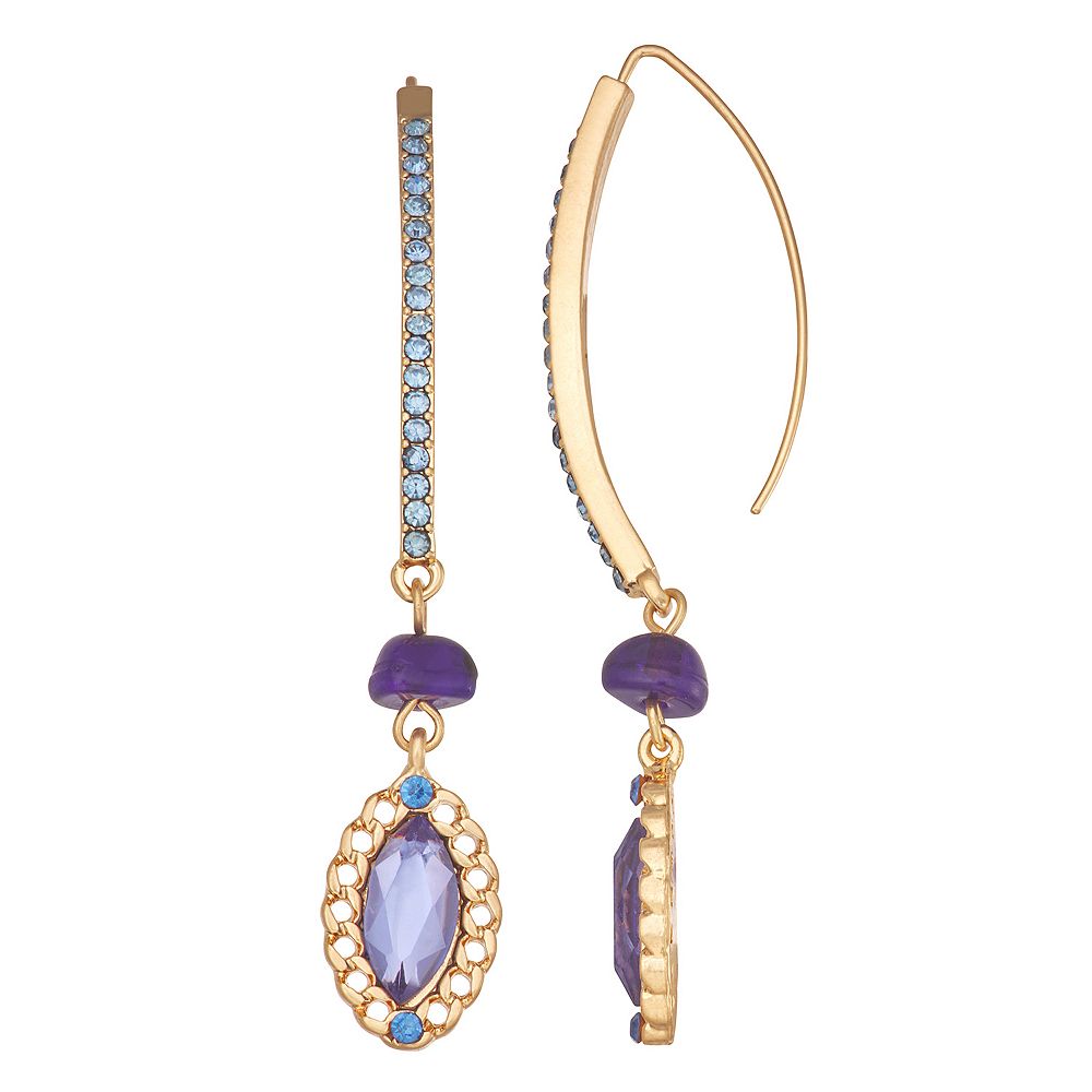 Simply Vera Vera Wang Gold Tone Stone Drop Threader Earrings