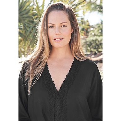 Woman Within Women's Plus Size Crochet Dress Cover-up