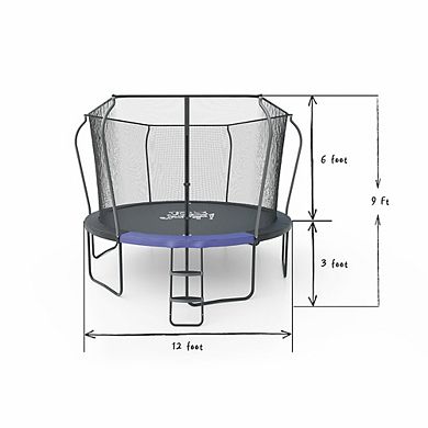 123 Jump 12 Foot Round Trampoline With Ladder