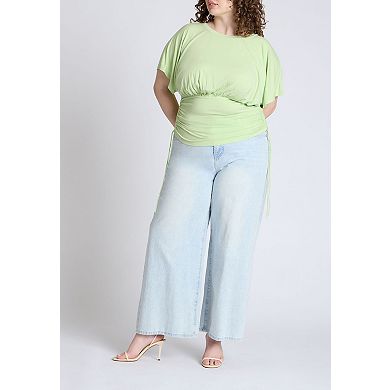 ELOQUII Women's Plus Size wrap Sleeve Tee