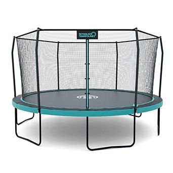 Skywalker Trampolines Signature Series 12 Ft Outdoor Trampoline With Enclosure Teal Black