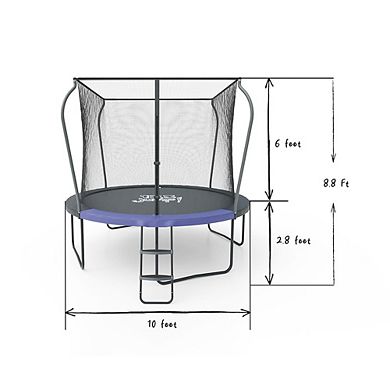 123 Jump 10 Foot Round Trampoline With Ladder