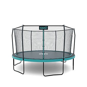 Skywalker Trampolines Signature Series 15 Ft Outdoor Trampoline With Enclosure Teal Black