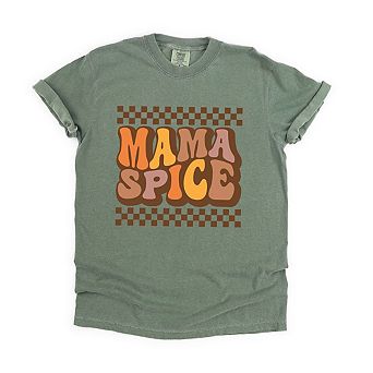 Mama Spice Checkered Garment Dyed Tees