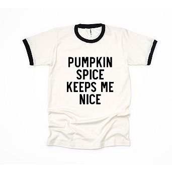 Pumpkin Spice Keeps Me Nice Ringer Tee