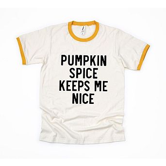Pumpkin Spice Keeps Me Nice Ringer Tee