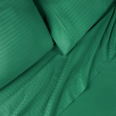 SUPERIOR 300 Thread Count Egyptian Cotton Blend Stripe Sheet Set