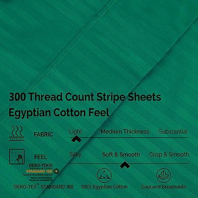 SUPERIOR 300 Thread Count Egyptian Cotton Blend Stripe Sheet Set