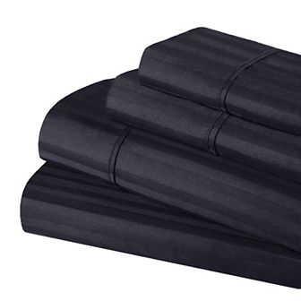 SUPERIOR 300 Thread Count Egyptian Cotton Blend Stripe Sheet Set
