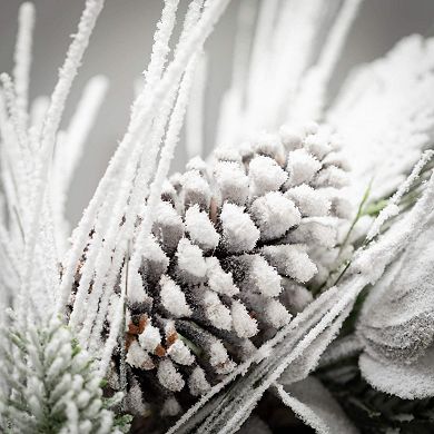 Haven Living 18-in. Christmas Heavily Flocked Pine & Pinecone Artificial Accent Ring