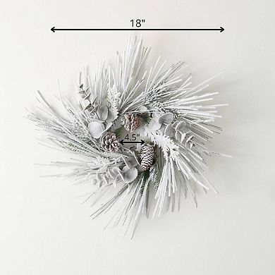 Haven Living 18-in. Christmas Heavily Flocked Pine & Pinecone Artificial Accent Ring