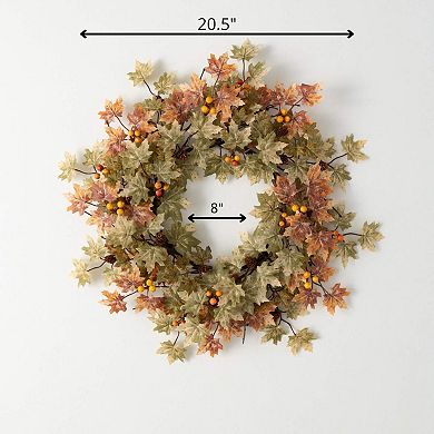 Haven Living 20.5-in. Mini Maple Leaf Artificial Wreath