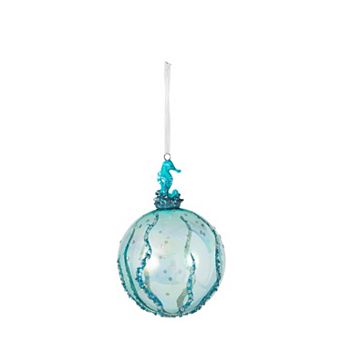 Haven Living 5.5" Christmas Iridescent Seahorse Ornament