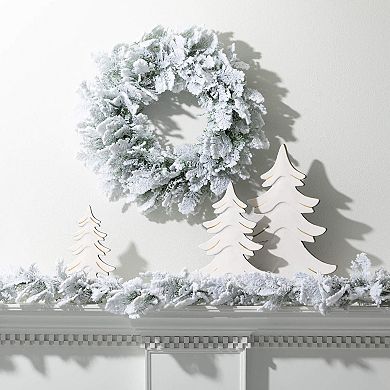 Haven Living 21" Artificial Christmas Snowy Cedar Wreath