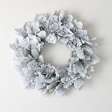 Haven Living 21" Artificial Christmas Snowy Cedar Wreath