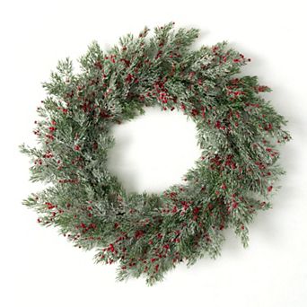 Haven Living 22" Artificial Christmas Cedar Red Berry Wreath
