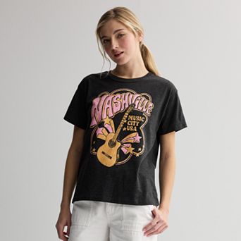 Juniors' Nashville Music City USA Graphic Tee