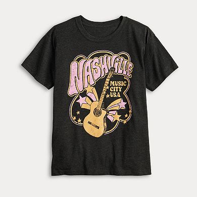 Juniors' Nashville Music City USA Graphic Tee