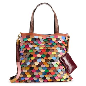 Women's AmeriLeather Multi-Colored Kaleidoscpe Tote Bag