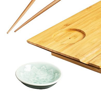 Joyce Chen Burnished Bamboo Sushi Board Set