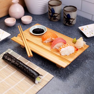 Joyce Chen Burnished Bamboo Sushi Board Set