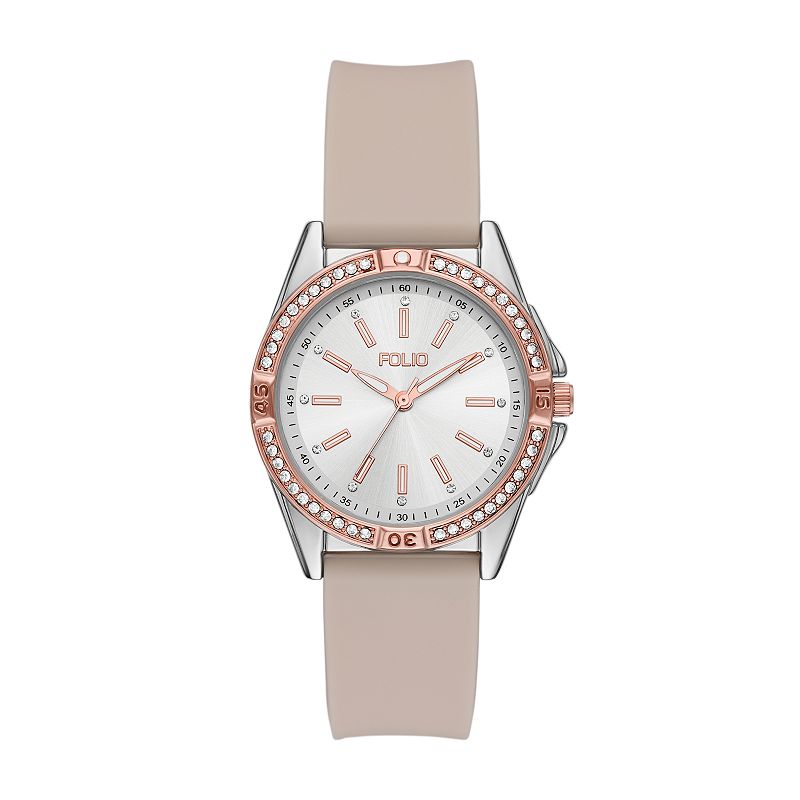 Folio Women's Silicone Strap Watch, Pink