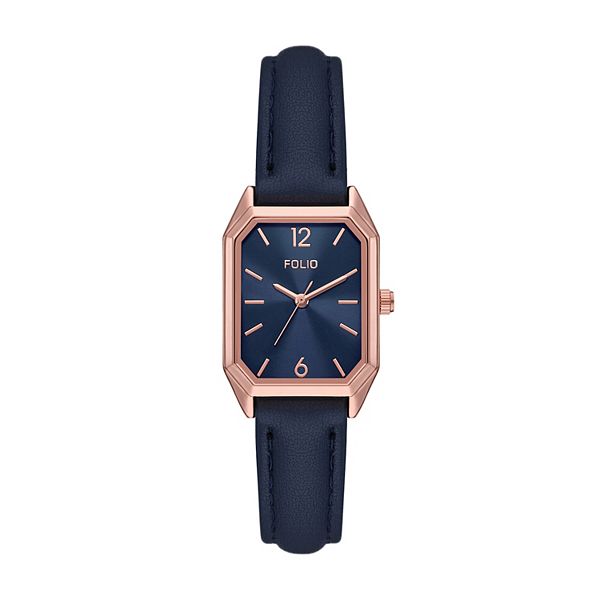 Folio Women's Faux Leather Watch - Blue